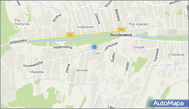 Buczkowice, Kalinowa, mapa Buczkowice