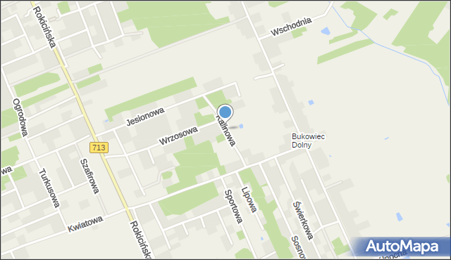 Bukowiec gmina Brójce, Kalinowa, mapa Bukowiec gmina Brójce