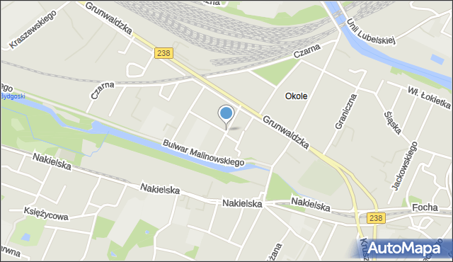 Bydgoszcz, Kanałowa, mapa Bydgoszczy