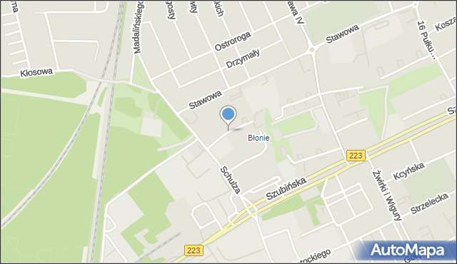 Bydgoszcz, Kasprzaka Marcina, mapa Bydgoszczy