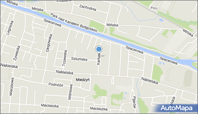 Bydgoszcz, Kartuska, mapa Bydgoszczy