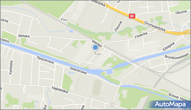 Bydgoszcz, Kamińskiego Aleksandra, dh., mapa Bydgoszczy