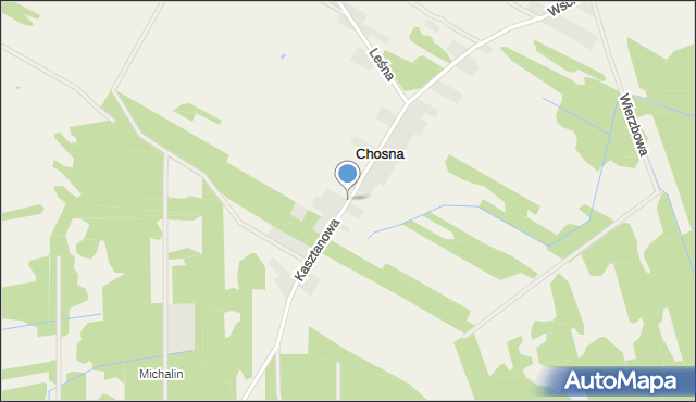 Chosna, Kasztanowa, mapa Chosna