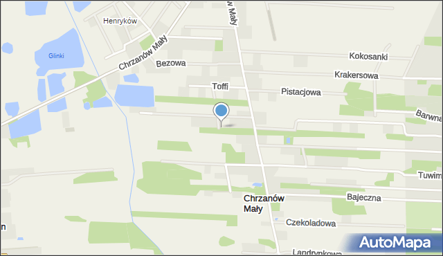 Chrzanów Mały, Karmelowa, mapa Chrzanów Mały