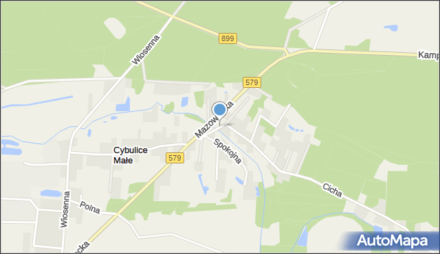 Cybulice Małe, Kasztanowa, mapa Cybulice Małe