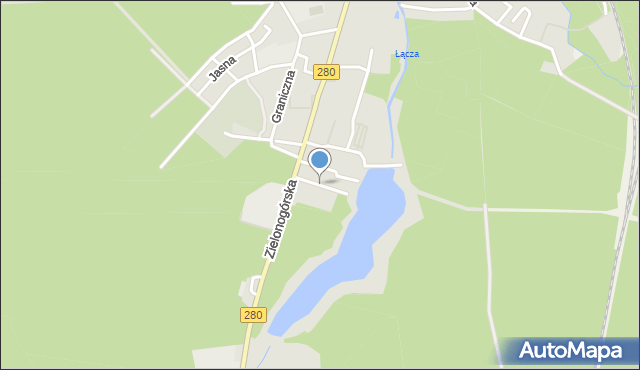 Czerwieńsk, Kąpielowa, mapa Czerwieńsk