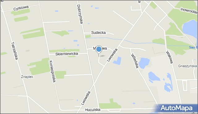 Częstochowa, Kąkolowa, mapa Częstochowy