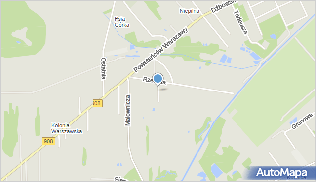 Częstochowa, Kaprys, mapa Częstochowy