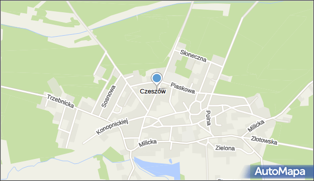 Czeszów, Kasztanowa, mapa Czeszów