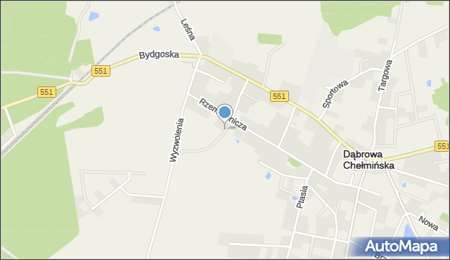 Dąbrowa Chełmińska, Kamienna, mapa Dąbrowa Chełmińska