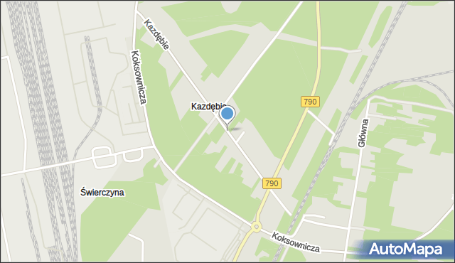 Dąbrowa Górnicza, Kazdębie, mapa Dąbrowa Górnicza