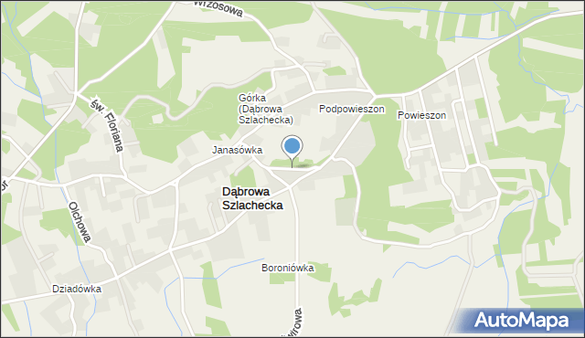 Dąbrowa Szlachecka, Kalinowa, mapa Dąbrowa Szlachecka