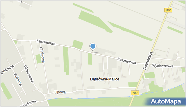 Dąbrówka Wielka gmina Zgierz, Kasztanowa, mapa Dąbrówka Wielka gmina Zgierz
