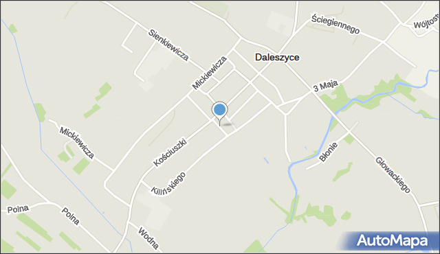 Daleszyce, Kanałowa, mapa Daleszyce