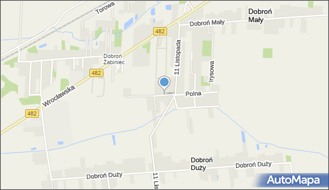 Dobroń, Kalinowa, mapa Dobroń