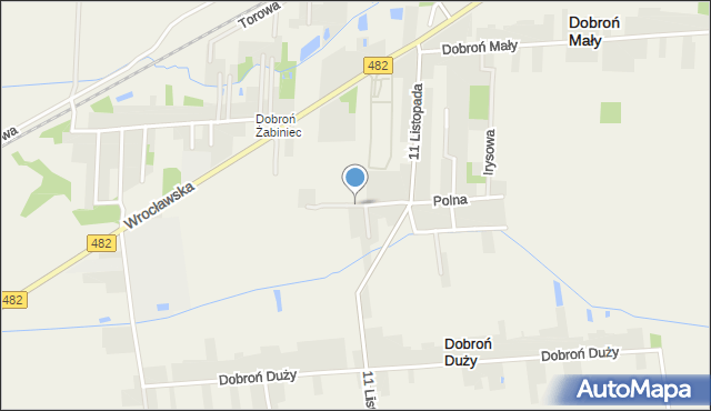 Dobroń Duży, Kalinowa, mapa Dobroń Duży