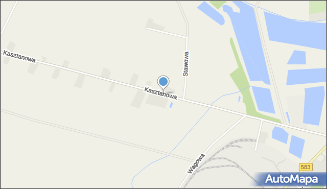 Dobrzelin, Kasztanowa, mapa Dobrzelin