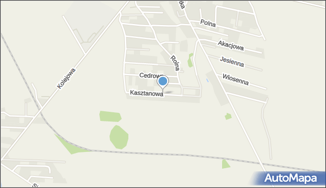 Dobrzykowice, Kasztanowa, mapa Dobrzykowice