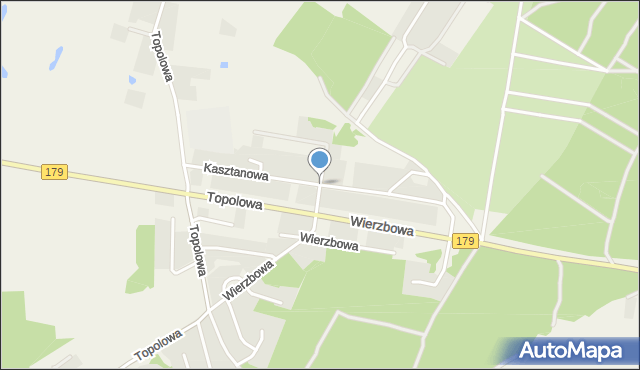 Dolaszewo, Kasztanowa, mapa Dolaszewo