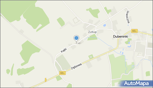 Dubeninki, Kajki Michała, mapa Dubeninki