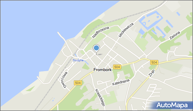 Frombork, Kapelańska, mapa Frombork