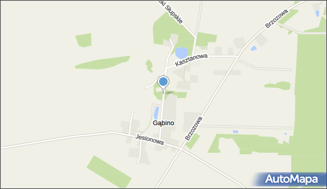 Gąbino, Kasztanowa, mapa Gąbino