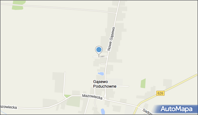 Gąsewo Poduchowne, Kątowa, mapa Gąsewo Poduchowne