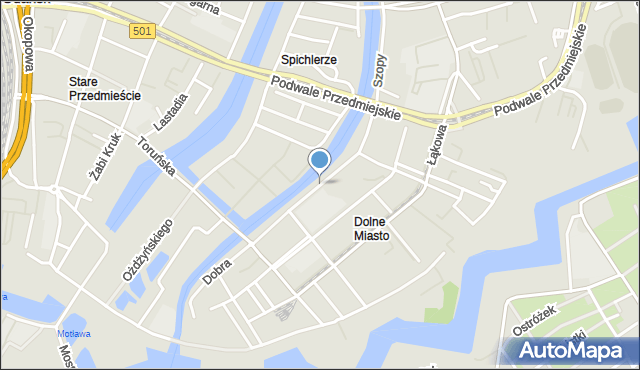 Gdańsk, Kamienna Grobla, mapa Gdańska