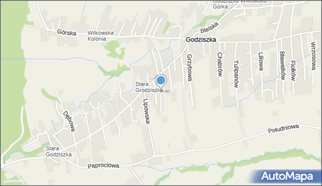 Godziszka gmina Buczkowice, Kalinowa, mapa Godziszka gmina Buczkowice