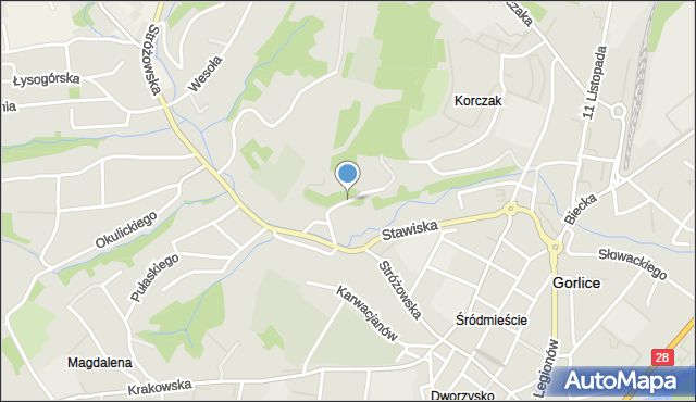 Gorlice, Kapuścińskiego Józefa, mapa Gorlic