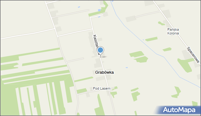 Grabówka gmina Mykanów, Kasztanowa, mapa Grabówka gmina Mykanów