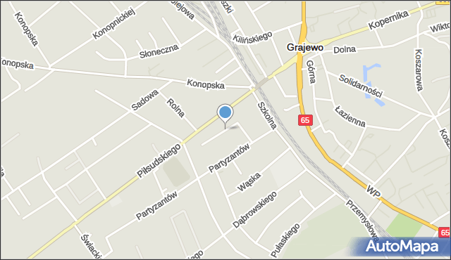 Grajewo, Kasztanowa, mapa Grajewo