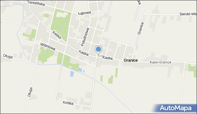Granice gmina Teresin, Kaska, mapa Granice gmina Teresin
