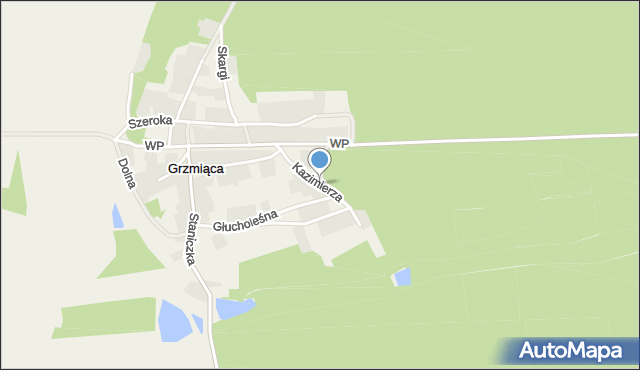 Grzmiąca gmina Cybinka, Kazimierza, mapa Grzmiąca gmina Cybinka