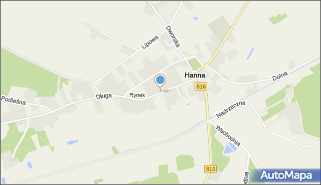 Hanna, Kasztanowa, mapa Hanna