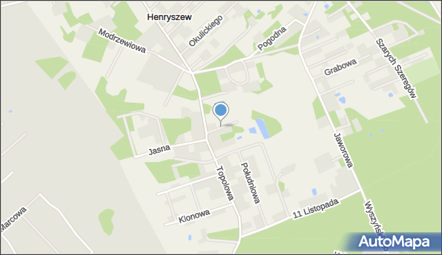 Henryszew, Kalinowa, mapa Henryszew
