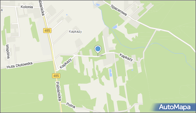 Huta Dłutowska, Kapkazy, mapa Huta Dłutowska