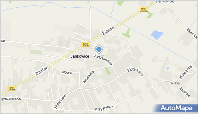 Jankowice gmina Pszczyna, Kasztanowa, mapa Jankowice gmina Pszczyna
