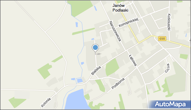 Janów Podlaski, Kazimierza Jagiellończyka, mapa Janów Podlaski