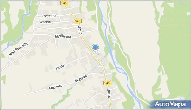 Jeleśnia, Kamieniec, mapa Jeleśnia