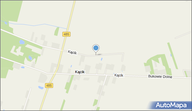 Kącik gmina Drużbice, Kącik, mapa Kącik gmina Drużbice