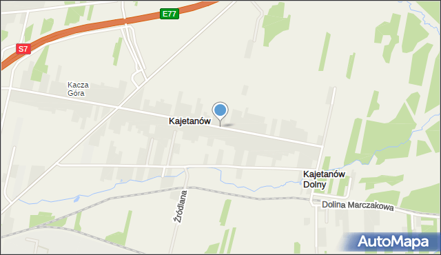 Kajetanów gmina Zagnańsk, Kajetanów, mapa Kajetanów gmina Zagnańsk