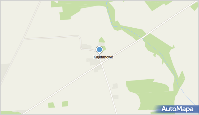 Kajetanowo gmina Jedwabne, Kajetanowo, mapa Kajetanowo gmina Jedwabne