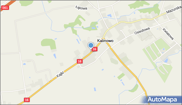 Kalinowo powiat ełcki, Kajki Michała, mapa Kalinowo powiat ełcki