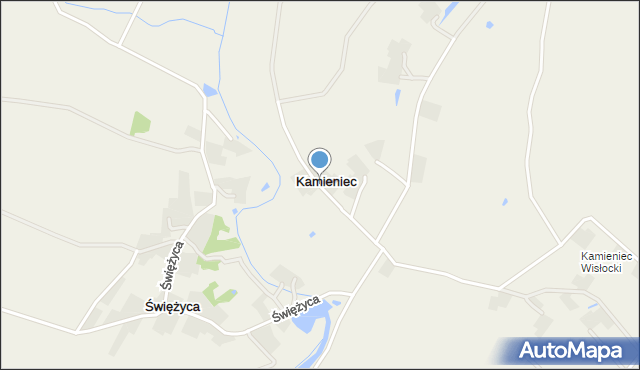 Kamieniec gmina Koprzywnica, Kamieniec, mapa Kamieniec gmina Koprzywnica