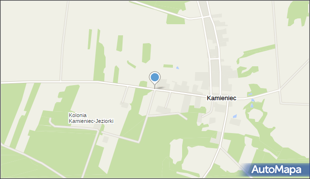 Kamieniec gmina Wodynie, Kamieniec, mapa Kamieniec gmina Wodynie