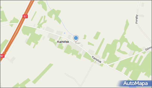 Kamińsk gmina Jedlińsk, Kamińsk, mapa Kamińsk gmina Jedlińsk