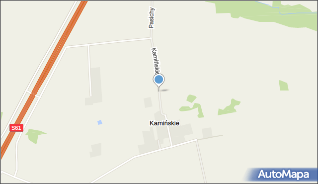 Kamińskie gmina Grabowo, Kamińskie, mapa Kamińskie gmina Grabowo