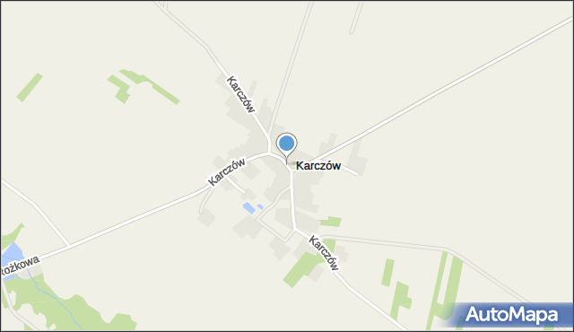 Karczów gmina Wielgomłyny, Karczów, mapa Karczów gmina Wielgomłyny