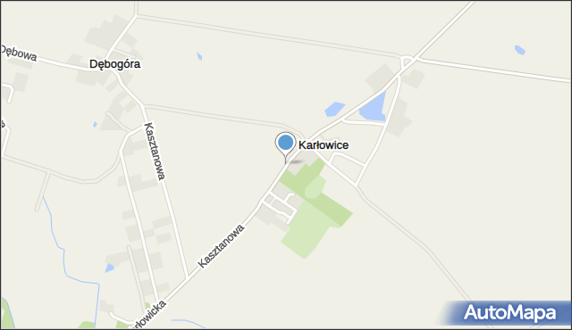 Karłowice gmina Swarzędz, Kasztanowa, mapa Karłowice gmina Swarzędz